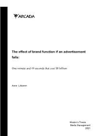 The Effect of Brand Function If an Advertisement Fails