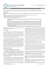 Use of Dot Blots Analysis in the Separation of Anti-HIV Antibodies in Animals