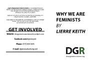 WHY WE ARE FEMINISTS by Lierre Keith GET INVOLVED