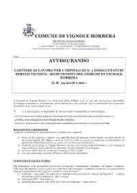 Comune Di Vignole Borbera Avviso/Bando
