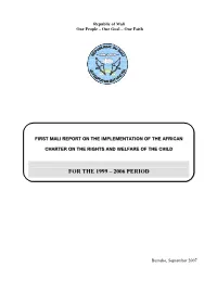 First Mali Report on the Implementation of the African Charter on the Rights and Welfare of the Child