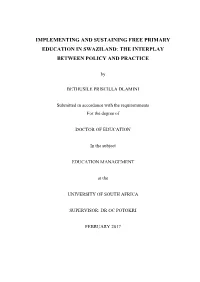 Implementing and Sustaining Free Primary Education in Swaziland: the Interplay Between Policy and Practice