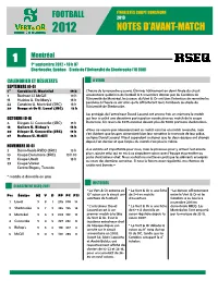 Notes D'avant-Match