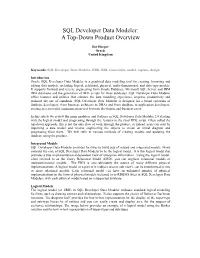 SQL Developer Data Modeler: a Top-Down Product Overview