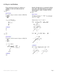 4-2 Degrees and Radians