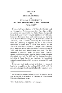 A REVIEW by Thomas F. Mcdaniel.1 of WILLIAM F. ALBRIGHT's