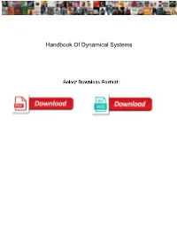 Handbook of Dynamical Systems