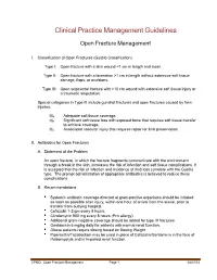Open Fracture Management