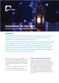 Ramadan in the Gcc Practical Guide for Employers