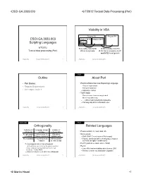 Textual Data Processing (Perl)