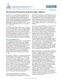 The Interim National Security Strategic Guidance