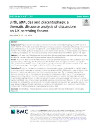 A Thematic Discourse Analysis of Discussions on UK Parenting Forums Riley Botelle* and Chris Willott