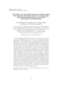 Calc-Silicate Rocks and Marbles from Lu¨Tzow-Holm Complex, East