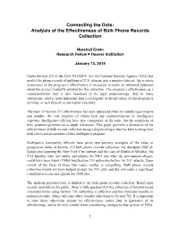 Connecting the Dots: Analysis of the Effectiveness of Bulk Phone Records Collection