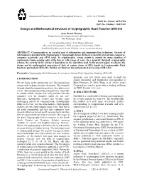 Design and Mathematical Structure of Cryptographic Hash Function SHA