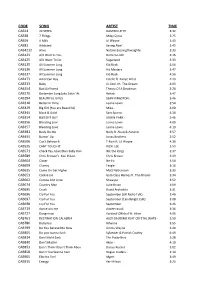 Full Song List by Song A