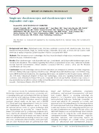 Single-Use Duodenoscopes and Duodenoscopes with Disposable End Caps