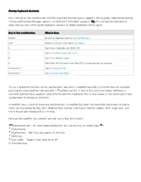 Startup Keyboard Shortcuts Press the Key Or Key Combination Until The