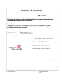 The Effect of Asthma on Smoking Behavior and Smoking-Related Cognitive Processes