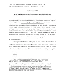 What Is Wittgenstein's Point in the Rule-Following Discussion?