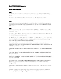 BLAST THEORY Bibliography