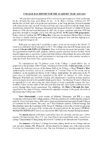 College Day Report for the Academic Year 2015-2016
