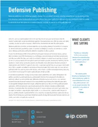Defensive Publishing