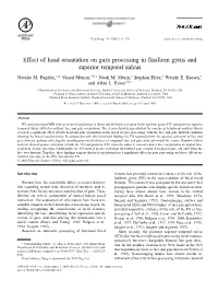 Effect of Head Orientation on Gaze Processing in Fusiform Gyrus and Superior Temporal Sulcus