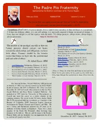 February 2015 NEWSLETTER Volume 3, Issue 4