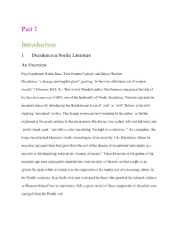 Introduction 1 Decadence in Nordic Literature