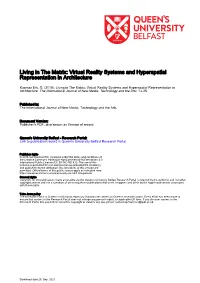 Living in the Matrix: Virtual Reality Systems and Hyperspatial Representation in Architecture