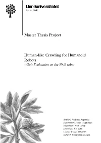 Master Thesis Project Human-Like Crawling for Humanoid Robots