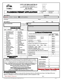 PLUMBING PERMIT APPLICATION □ Residential □ Commercial □ New □ Alteration