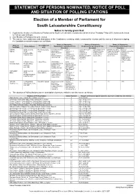 Statement of Persons Nominated & Notice Of