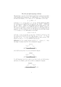 The Left and Right Homotopy Relations We Recall That a Coproduct of Two