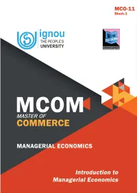 Unit 1 Scope of Managerial Economics