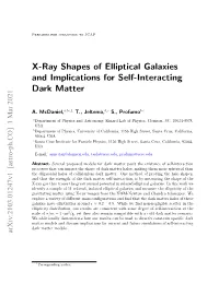 X-Ray Shapes of Elliptical Galaxies and Implications for Self-Interacting Dark Matter
