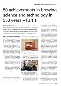 50 Achievements in Brewing Science and Technology in 350 Years – Part 1