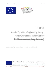 Additional Resources (Living Document) Version 1.3