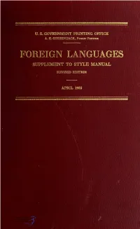 Foreign Languages for the Use of Printers and Translators