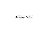Foreman Basics Be Smart