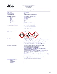 Material Safety Data Sheet