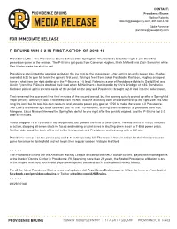 P-Bruins Win 3-2 in First Action of 2018-19