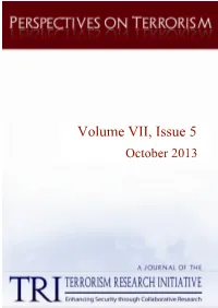 Perspectives on Terrorism, Volume 7, Issue 5