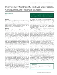 Policy on Early Childhood Caries (ECC): Classifications, Consequences, and Preventive Strategies