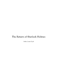 The Return of Sherlock Holmes