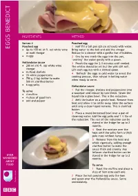EGGS BENEDICT • up to 100 Ml (4 Fl