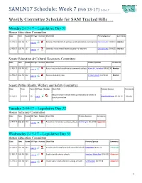 SAMLN17 Schedule: Week 7 (Feb 13-17) 2-16-17