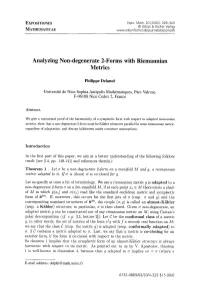 Analyzing Non-Degenerate 2-Forms with Riemannian Metrics