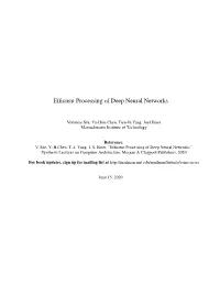 Efficient Processing of Deep Neural Networks